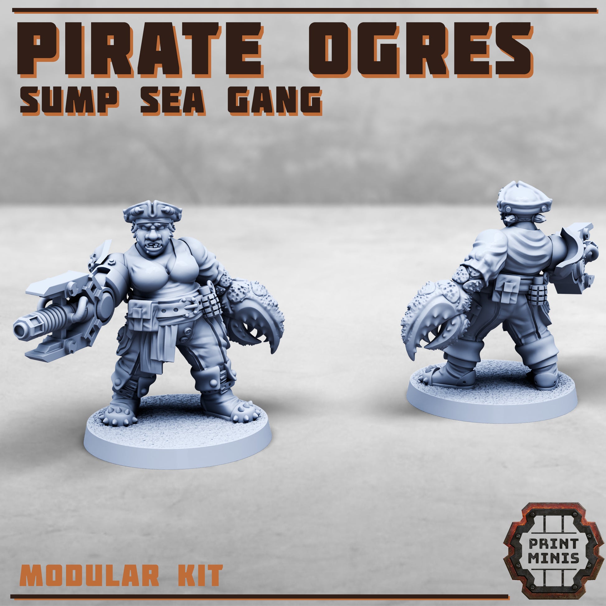 Female Pirate Ogres - Figurine Print Minis - PRINT MINIS - 3DPitFactory
