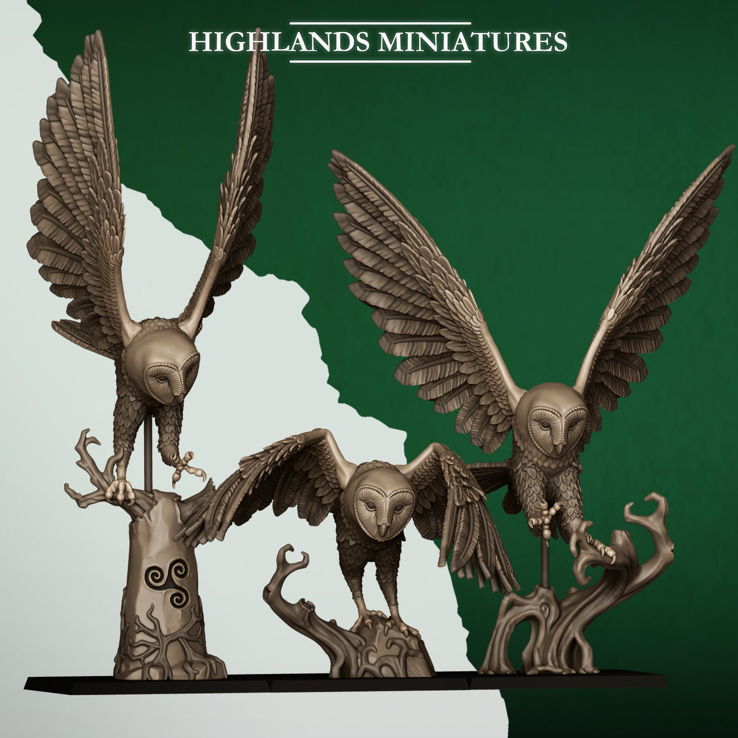 GREAT OWL RIDERS - Figurine Highlands Miniatures
