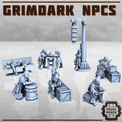 Grimdark NPCS - 7 Figurines - Figurine Print Minis - PRINT MINIS - 3DPitFactory