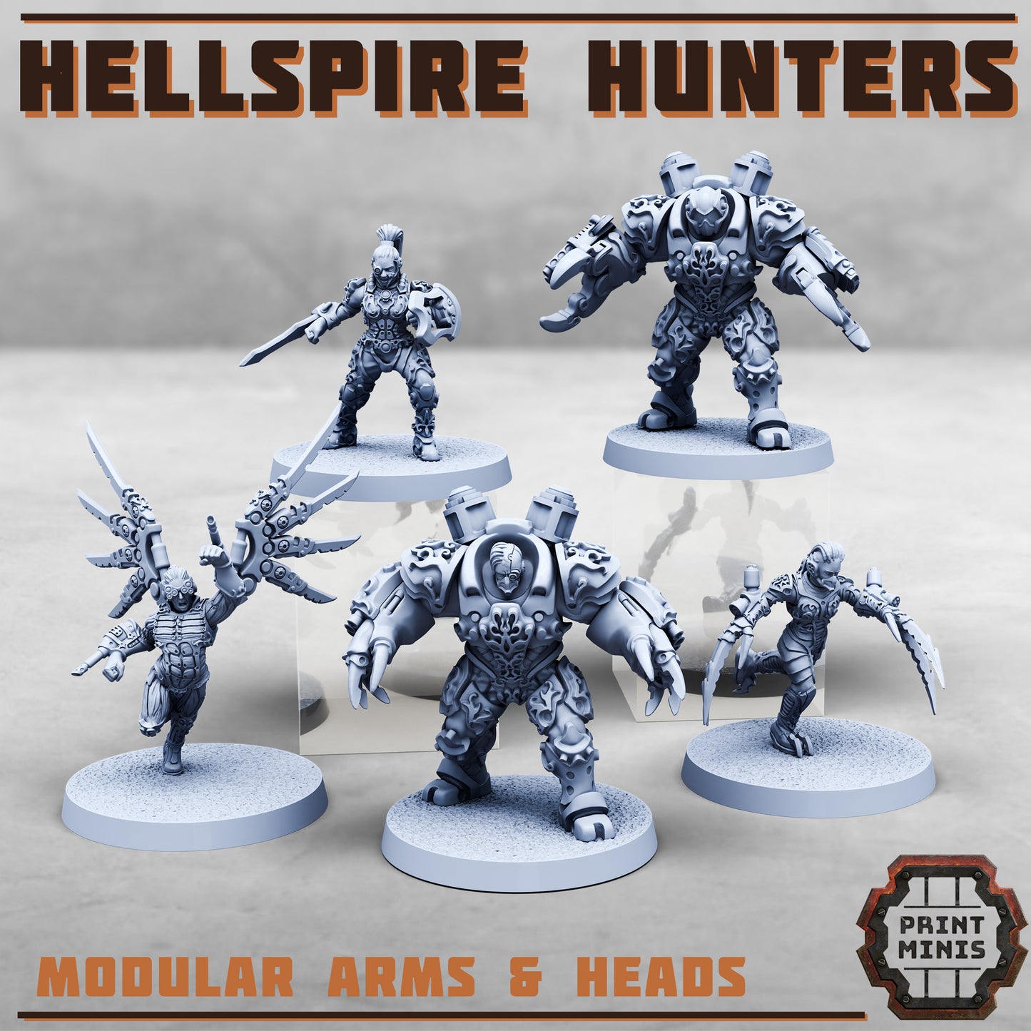 Hellspire Hunters - Figurine Print Minis - PRINT MINIS - 3DPitFactory
