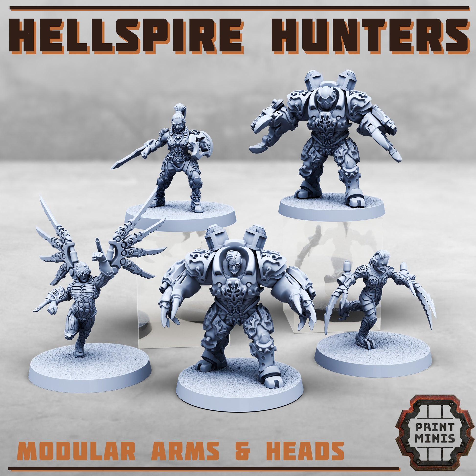 Hellspire Hunters - Figurine Print Minis - PRINT MINIS - 3DPitFactory