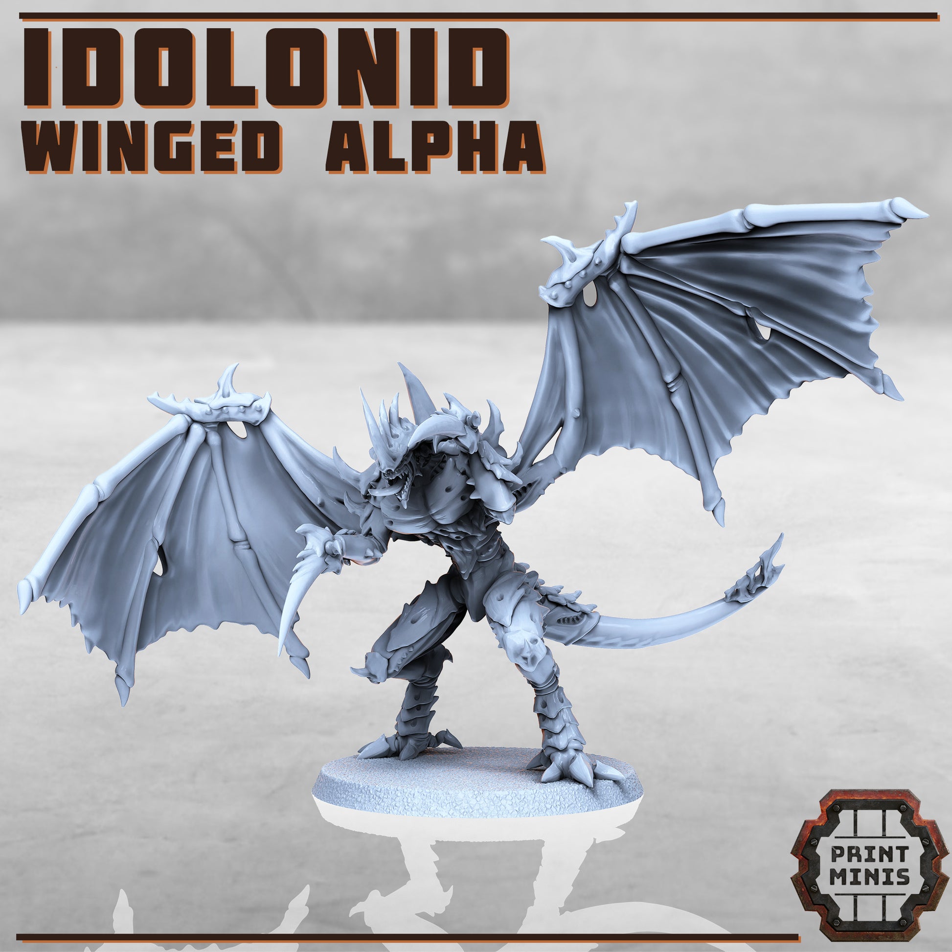 Idolonid - Winged Alpha - Figurine Print Minis - PRINT MINIS - 3DPitFactory