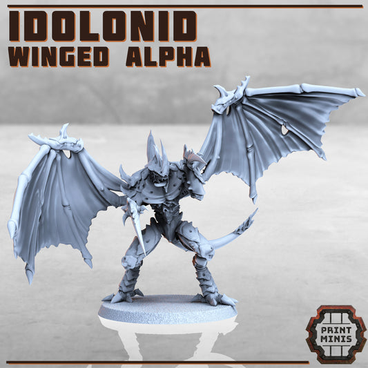 Idolonid - Winged Alpha - Figurine Print Minis - PRINT MINIS - 3DPitFactory