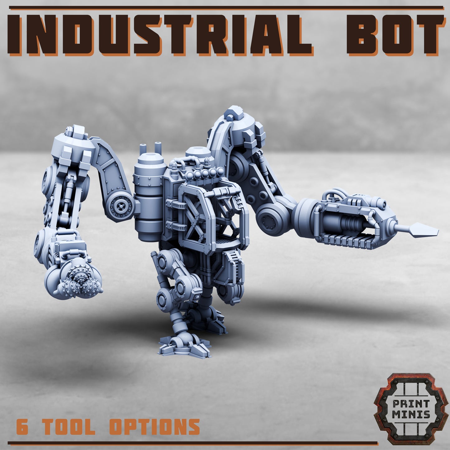 Industrial Bot - Figurine Print Minis - PRINT MINIS - 3DPitFactory