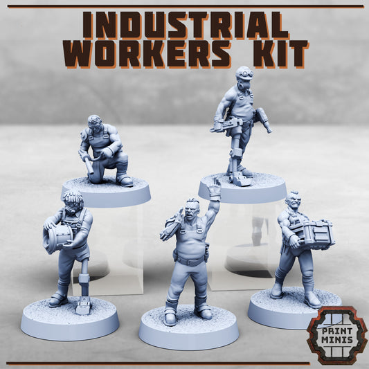 Industrial worker kit - Figurine Print Minis - PRINT MINIS - 3DPitFactory