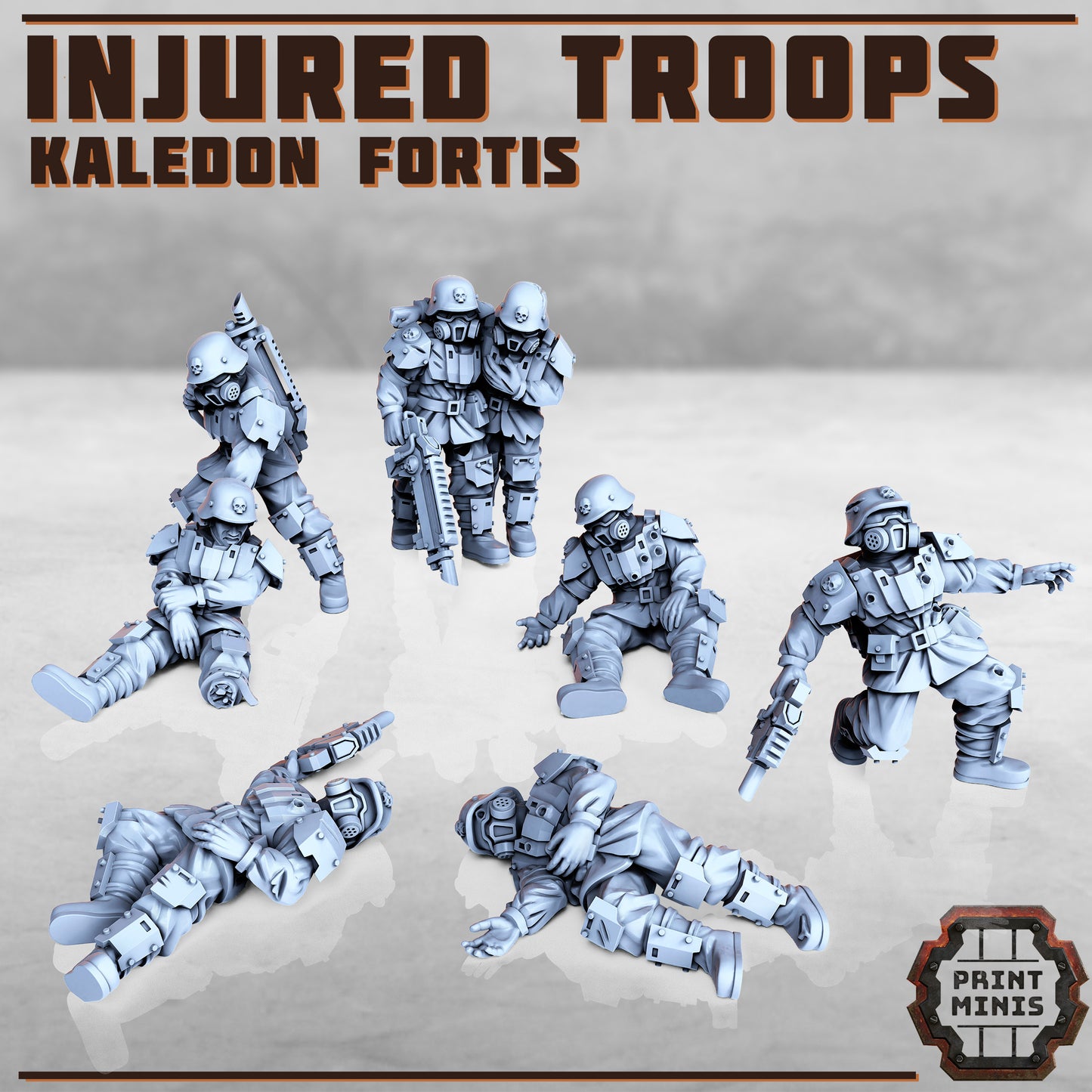 Kaledon Fortis - Injured Troops - Figurine Print Minis - PRINT MINIS - 3DPitFactory