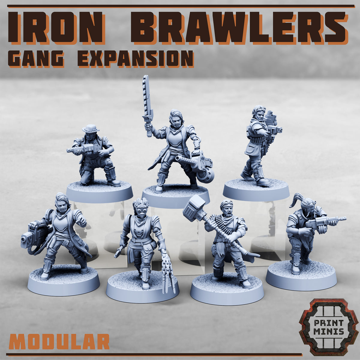 Iron Brawlers – Gang Expansion - Figurine Print Minis - PRINT MINIS - 3DPitFactory