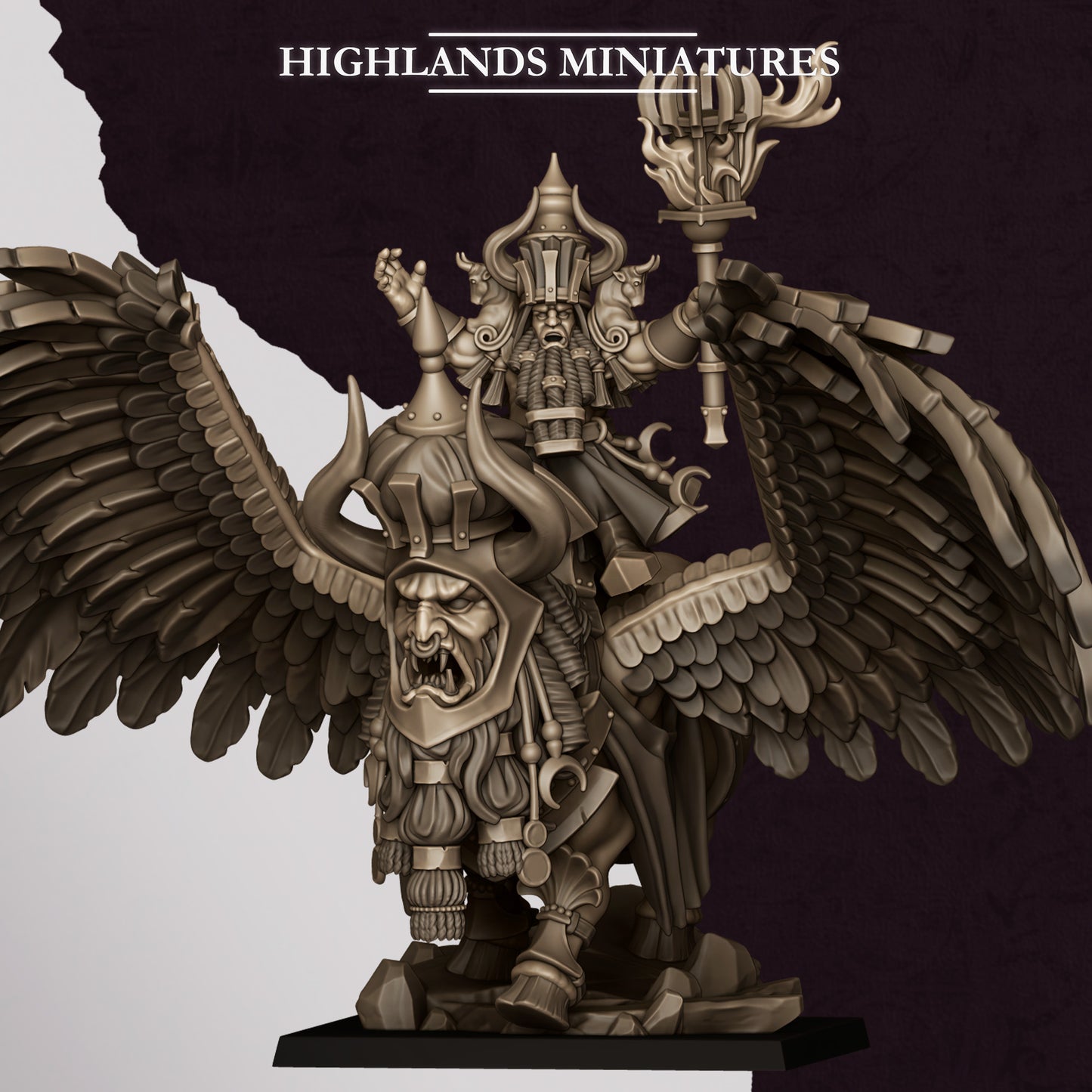 GREAT SORCERER OF MARDUK ON LAMASSU - HIGHLANDS Miniatures