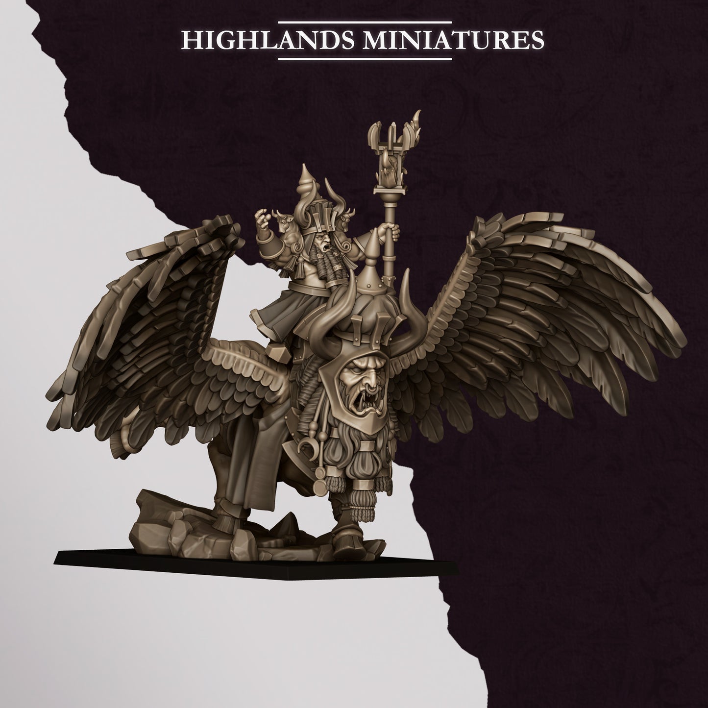 GREAT SORCERER OF MARDUK ON LAMASSU - HIGHLANDS Miniatures