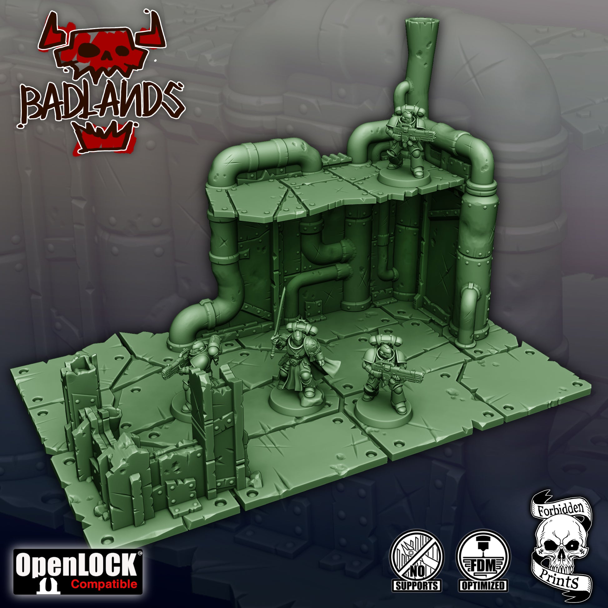 Terrain Badlands - Orks - compatible 11th édition - Forbidden Prints - Forbidden Prints - 3DPitFactory