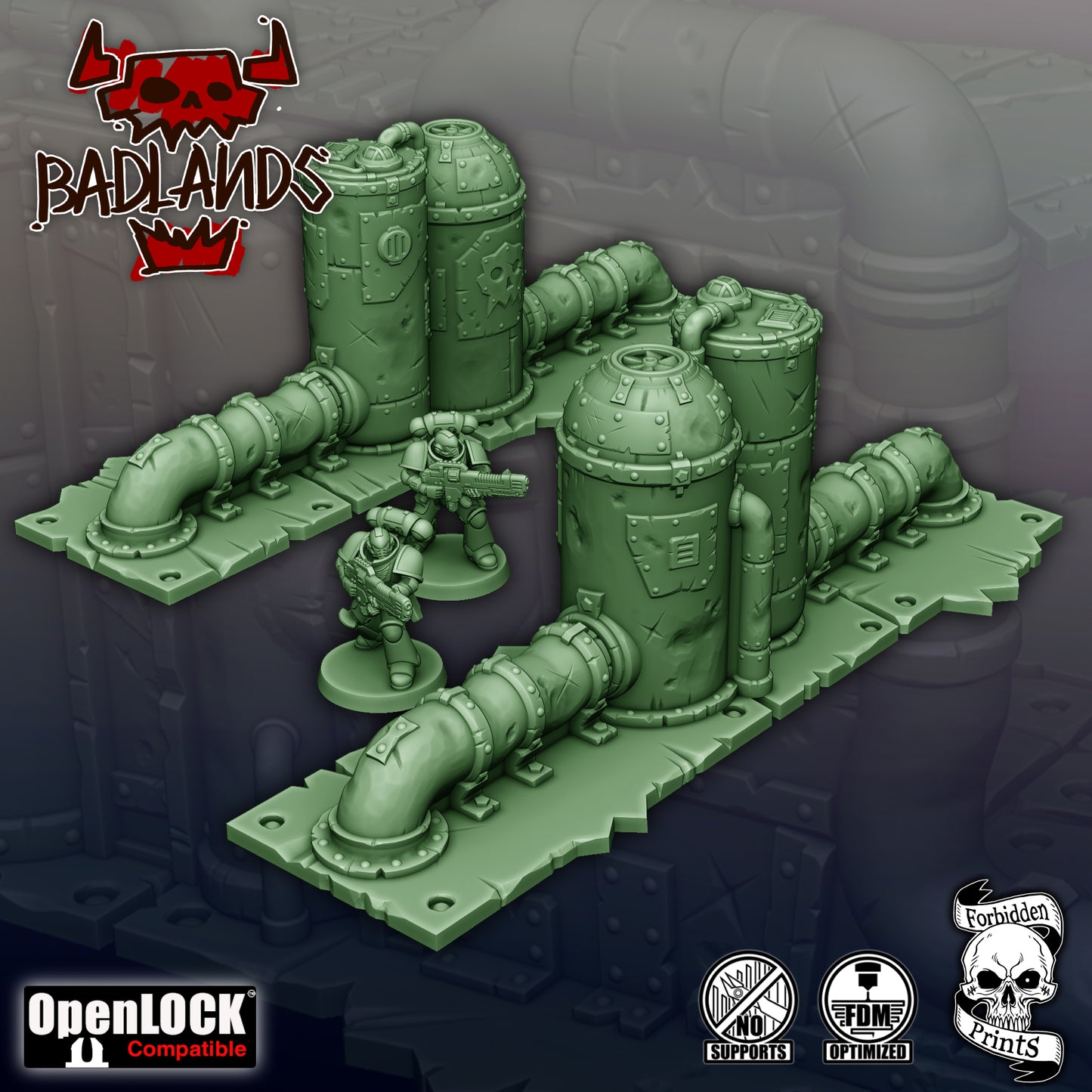 Terrain Badlands - Orks - compatible 11th édition - Forbidden Prints - Forbidden Prints - 3DPitFactory