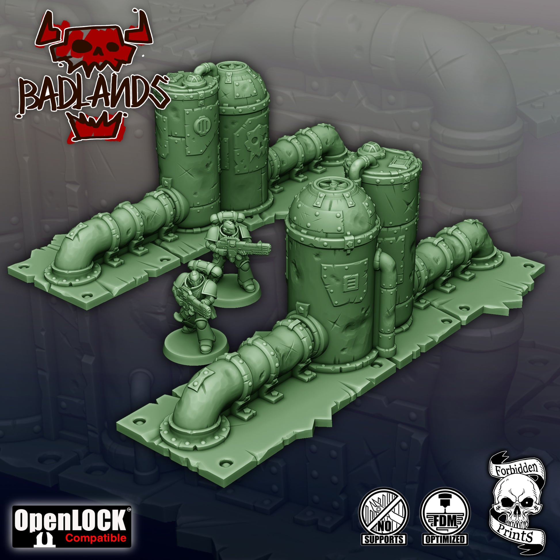 Terrain Badlands - Orks - compatible 11th édition - Forbidden Prints - Forbidden Prints - 3DPitFactory