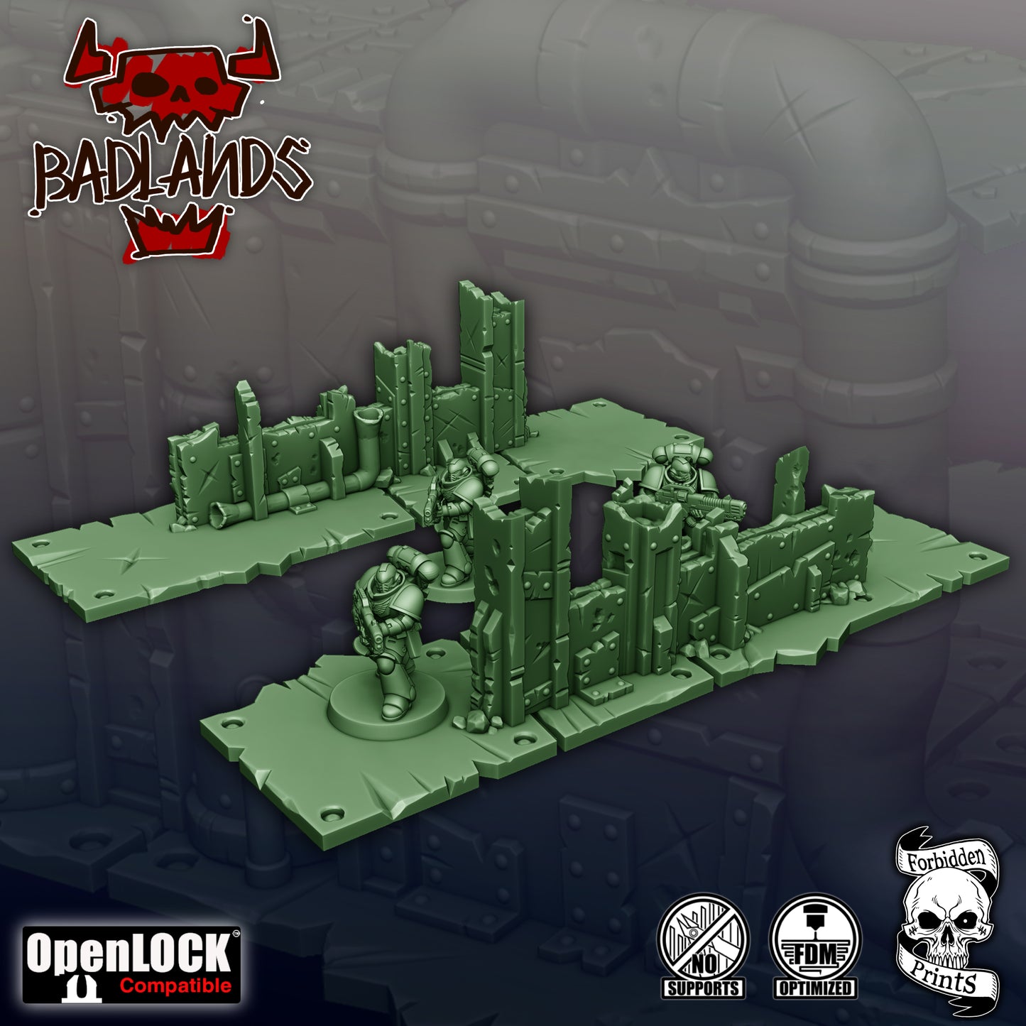 Terrain Badlands - Orks - compatible 11th édition - Forbidden Prints - Forbidden Prints - 3DPitFactory