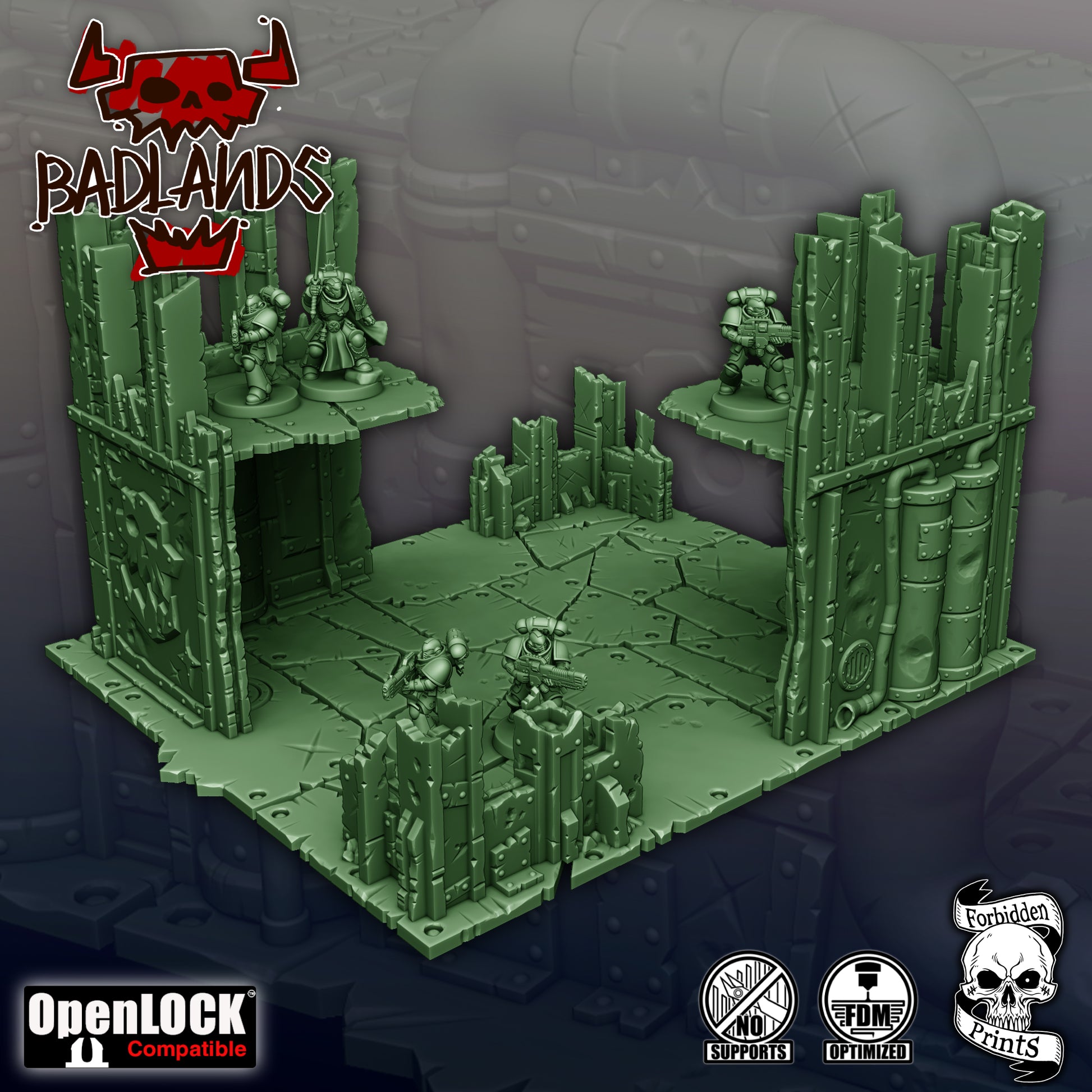 Terrain Badlands - Orks - compatible 11th édition - Forbidden Prints - Forbidden Prints - 3DPitFactory