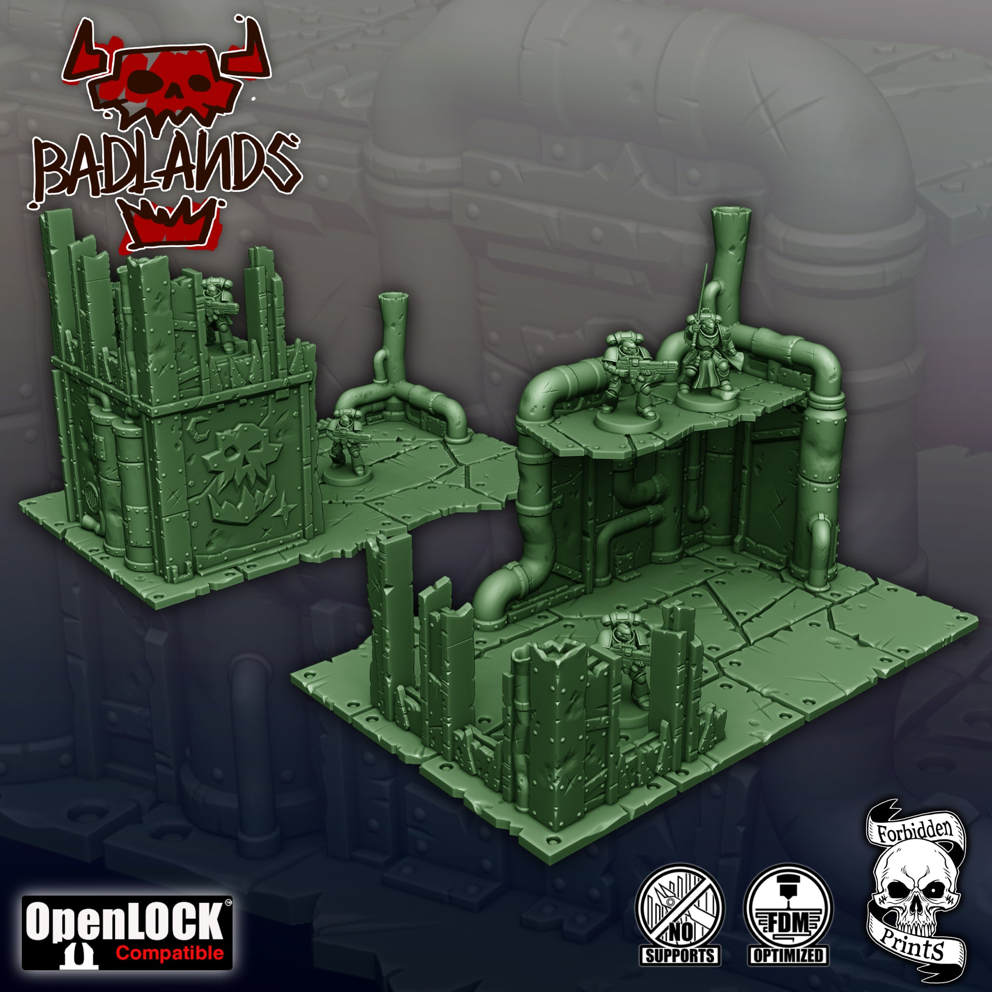 Terrain Badlands - Orks - compatible 11th édition - Forbidden Prints - Forbidden Prints - 3DPitFactory