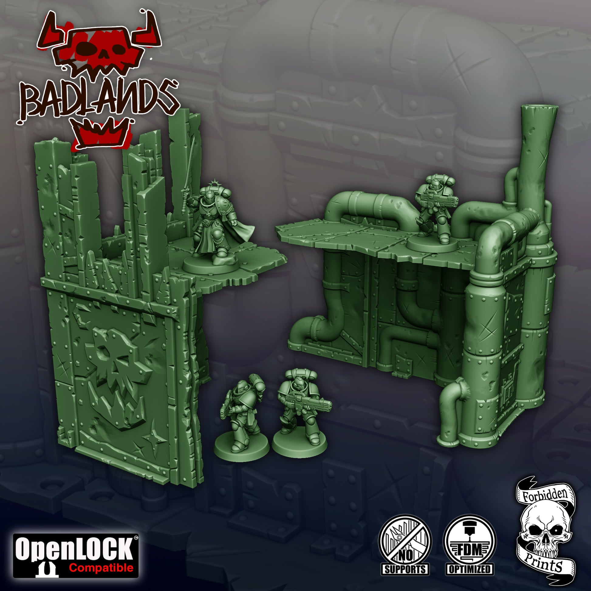 Terrain Badlands - Orks - compatible 11th édition - Forbidden Prints - Forbidden Prints - 3DPitFactory