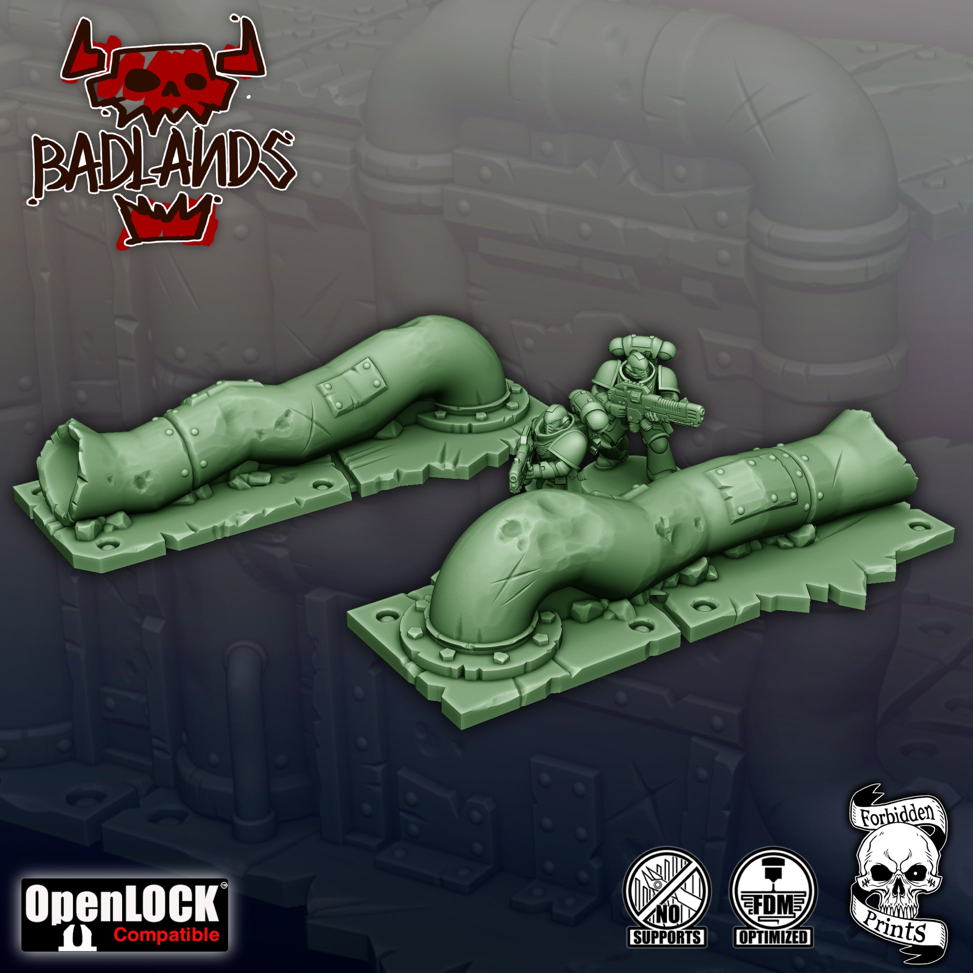 Terrain Badlands - Orks - compatible 11th édition - Forbidden Prints - Forbidden Prints - 3DPitFactory