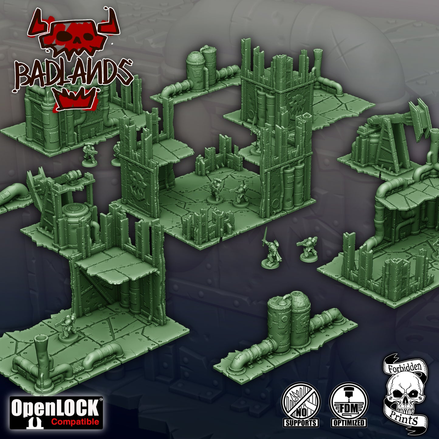 Terrain Badlands - Orks - compatible 11th édition - Forbidden Prints - Forbidden Prints - 3DPitFactory