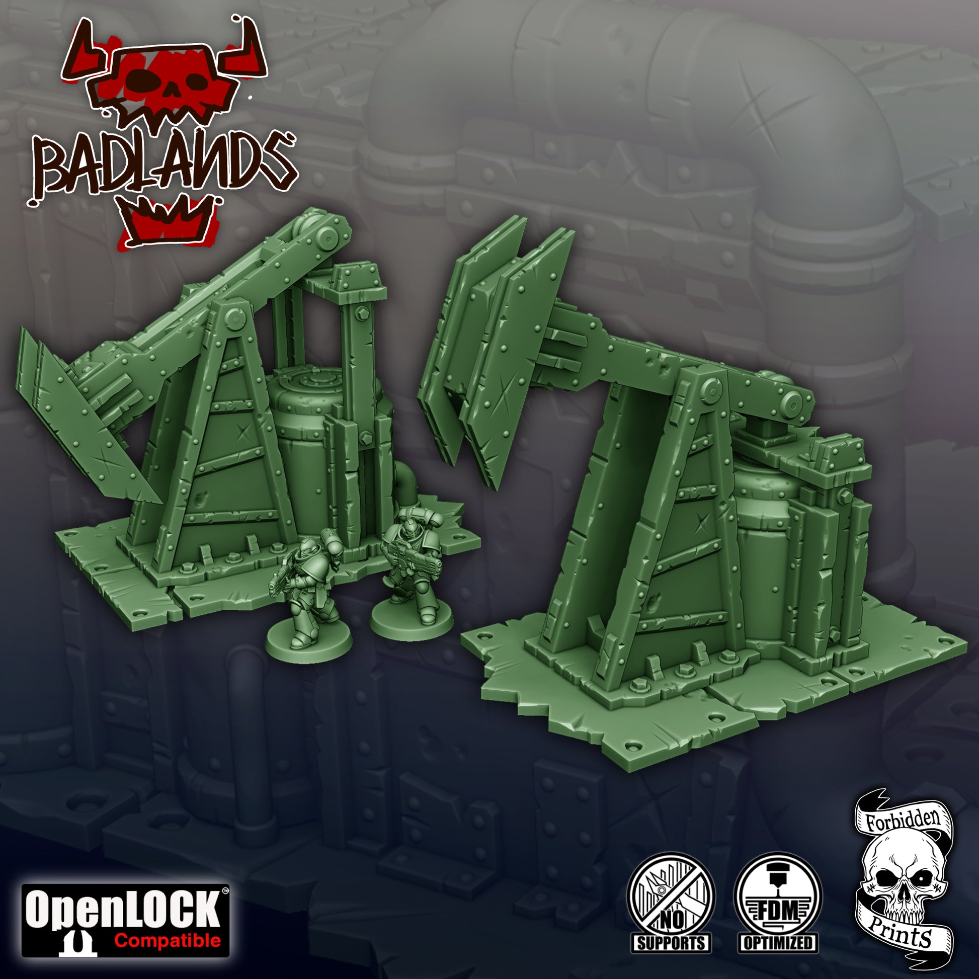 Terrain Badlands - Orks - compatible 11th édition - Forbidden Prints - Forbidden Prints - 3DPitFactory