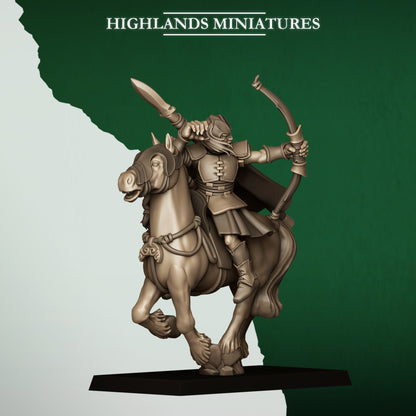 MOUNTED FERAL ARCHERS - Figurine Highlands Miniatures