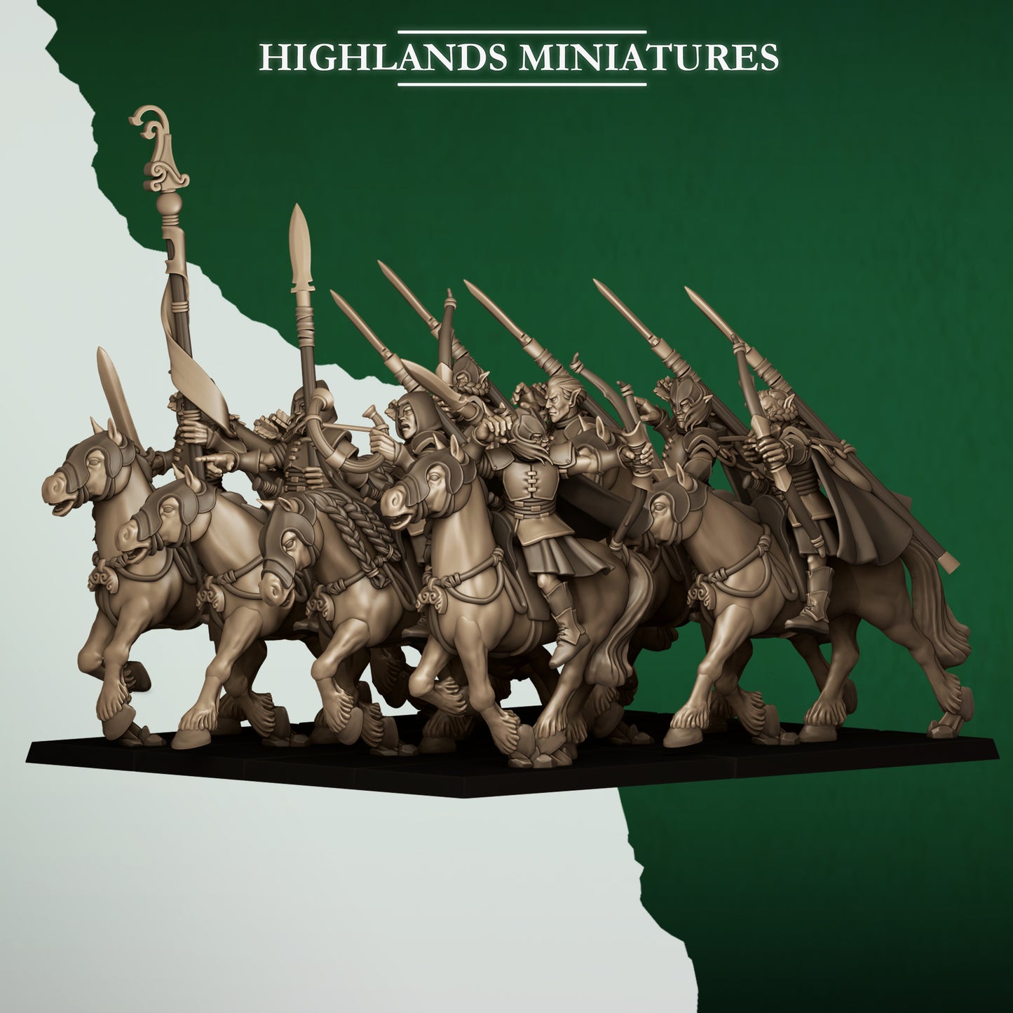 MOUNTED FERAL ARCHERS - Figurine Highlands Miniatures