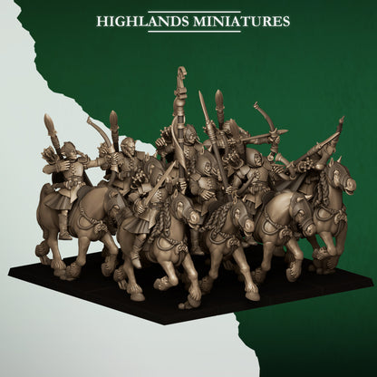 MOUNTED FERAL ARCHERS - Figurine Highlands Miniatures