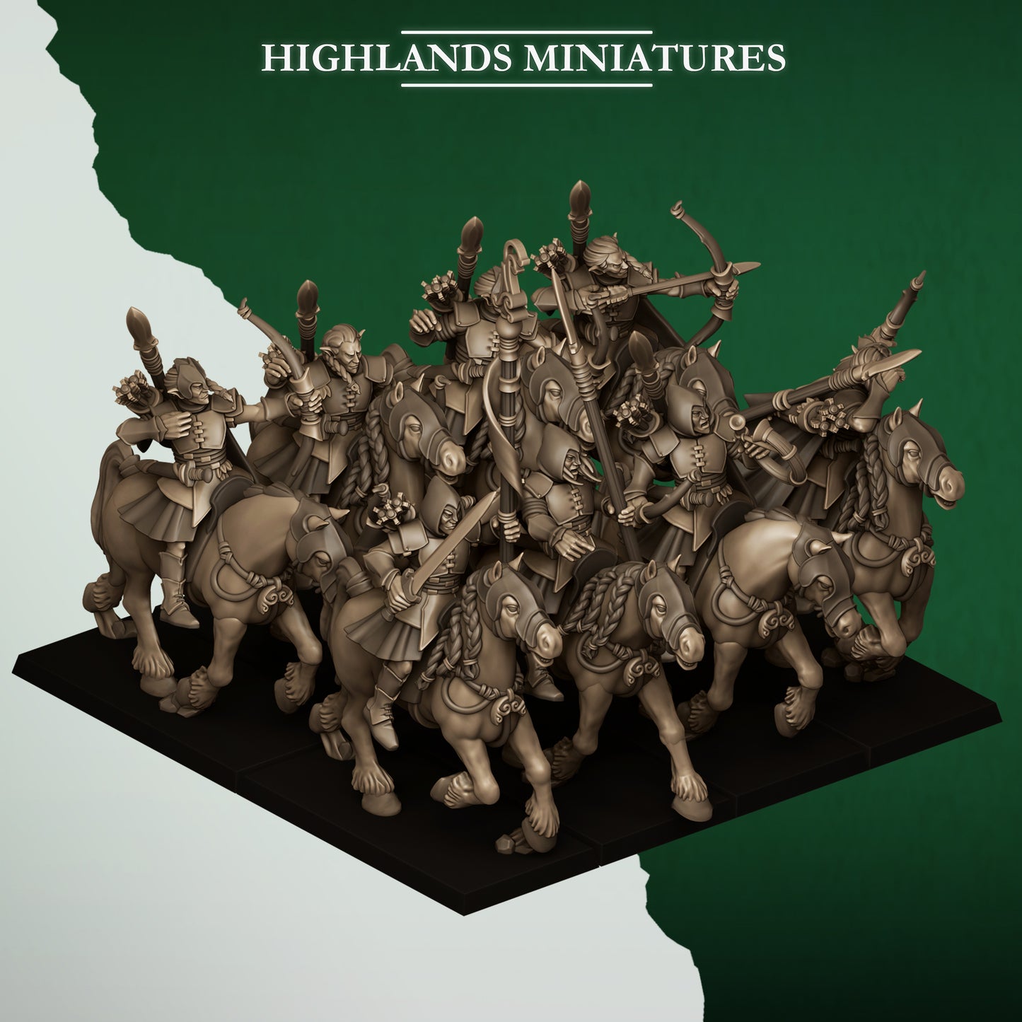 MOUNTED FERAL ARCHERS - Figurine Highlands Miniatures