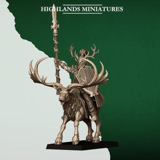 MOUNTED FERAL ELF LORD - HIGHLANDS Miniatures