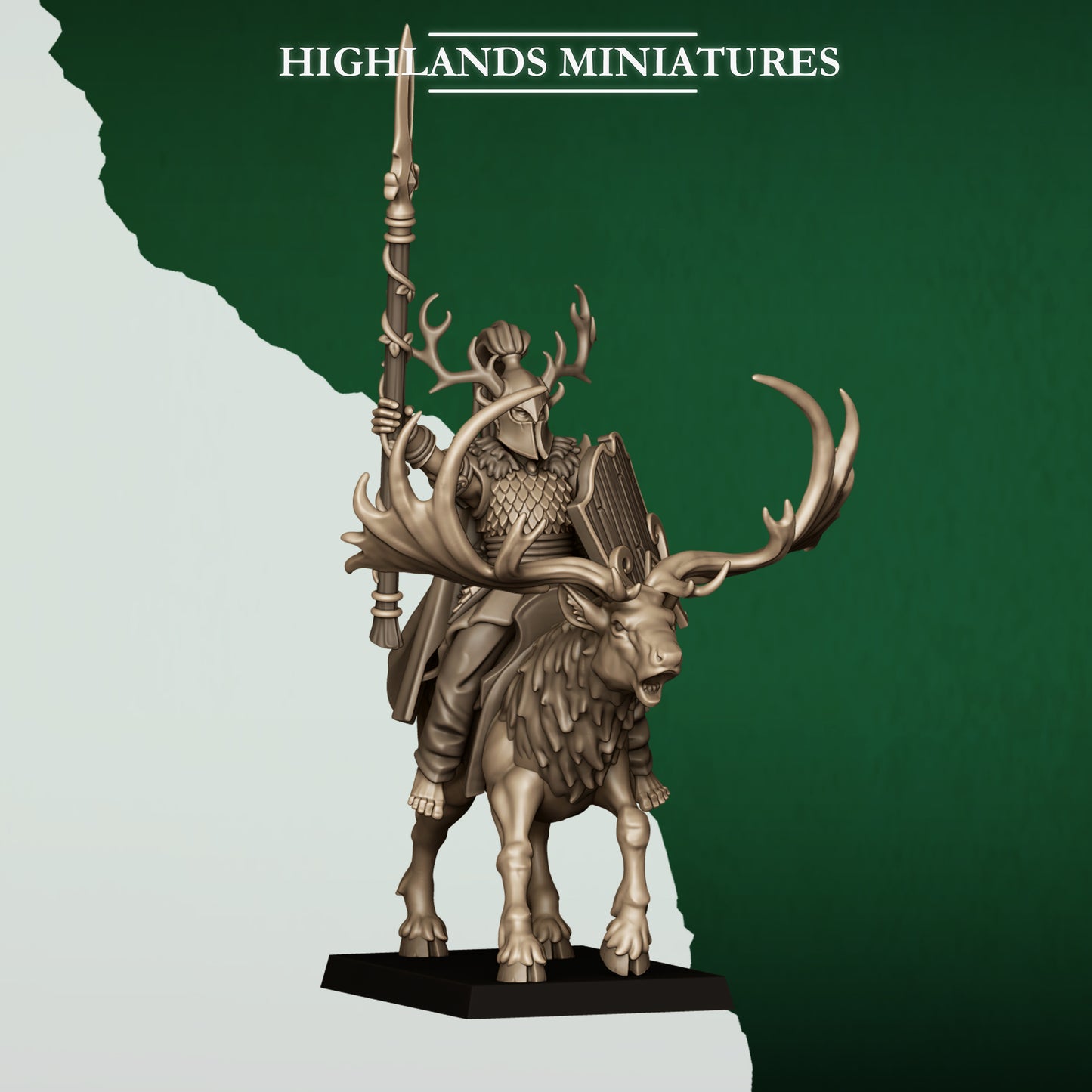 MOUNTED FERAL ELF LORD - HIGHLANDS Miniatures