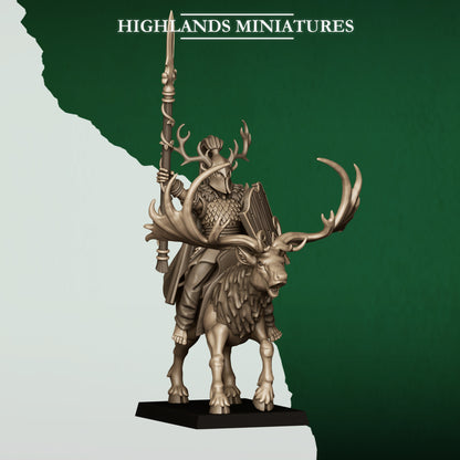 MOUNTED FERAL ELF LORD - HIGHLANDS Miniatures