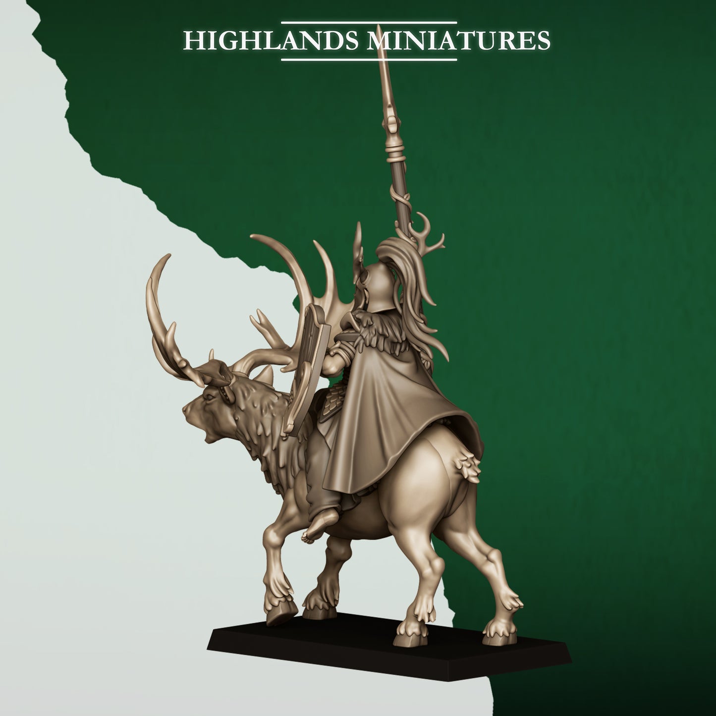 MOUNTED FERAL ELF LORD - HIGHLANDS Miniatures