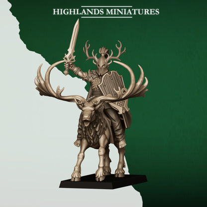 MOUNTED FERAL ELF LORD - HIGHLANDS Miniatures