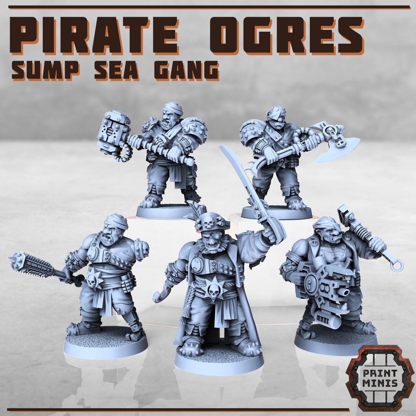 Pirate Ogres - male - Figurine Print Minis - PRINT MINIS - 3DPitFactory