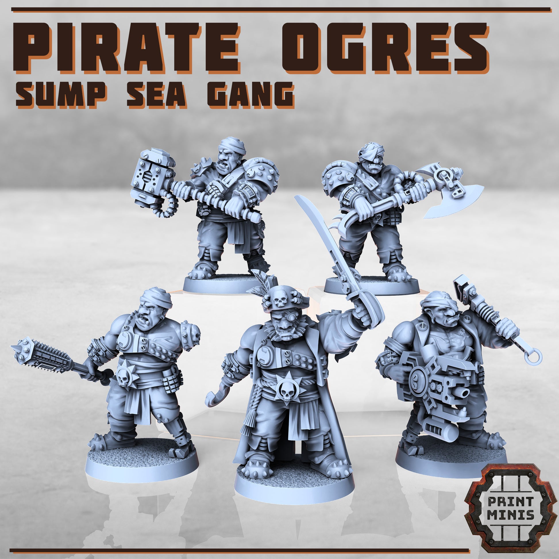Pirate Ogres - male - Figurine Print Minis - PRINT MINIS - 3DPitFactory