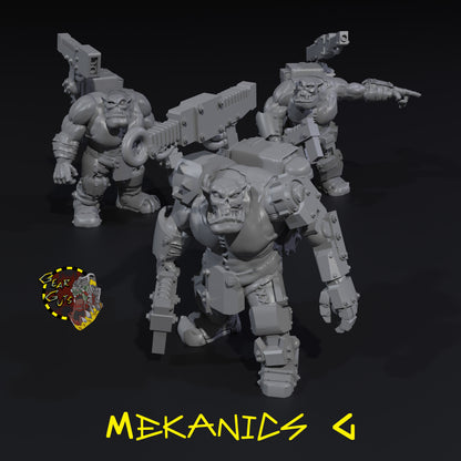 Lot de figurines Orks – Boss, Mekanics & Speedkult – Impression Résine Haute Définition