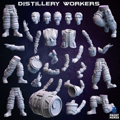 Distillery Workers - Figurine Print Minis - PRINT MINIS - 3DPitFactory