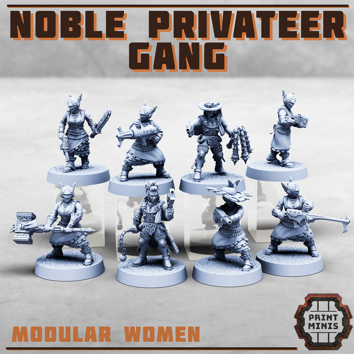 Noble Privateer Gang – Modular Men - Figurine Print Minis - PRINT MINIS - 3DPitFactory