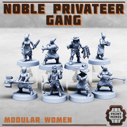 Noble Privateer Gang – Modular Men - Figurine Print Minis - PRINT MINIS - 3DPitFactory