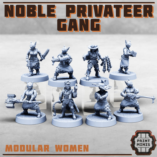 Noble Privateer Gang – Modular Men - Figurine Print Minis - PRINT MINIS - 3DPitFactory