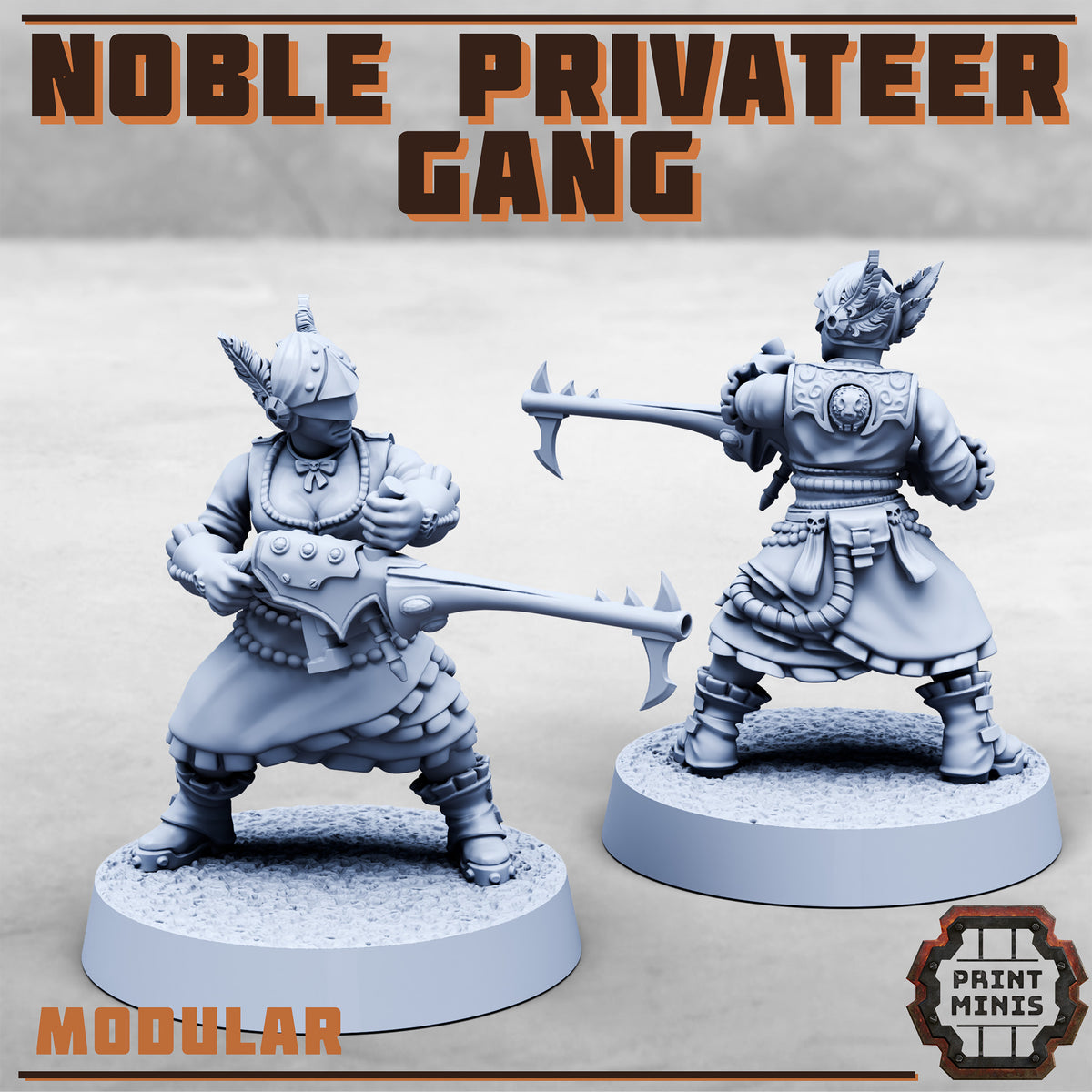 Noble Privateer Gang – Modular Men - Figurine Print Minis - PRINT MINIS - 3DPitFactory
