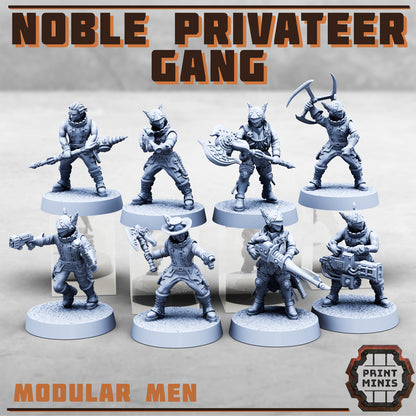 Noble Privateer Gang – Modular Men - Figurine Print Minis - PRINT MINIS - 3DPitFactory