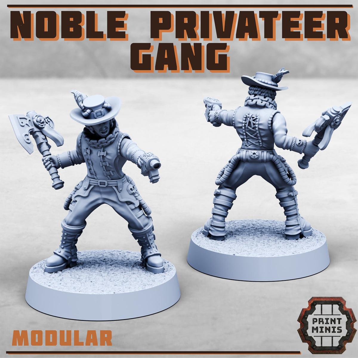 Noble Privateer Gang – Modular Men - Figurine Print Minis - PRINT MINIS - 3DPitFactory