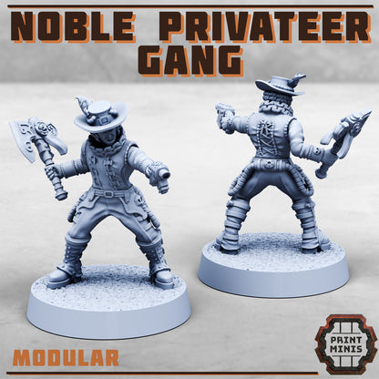 Noble Privateer Gang – Modular Men - Figurine Print Minis - PRINT MINIS - 3DPitFactory