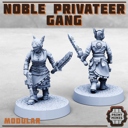 Noble Privateer Gang – Modular Men - Figurine Print Minis - PRINT MINIS - 3DPitFactory