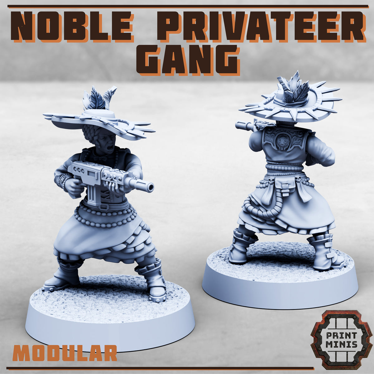 Noble Privateer Gang – Modular Men - Figurine Print Minis - PRINT MINIS - 3DPitFactory