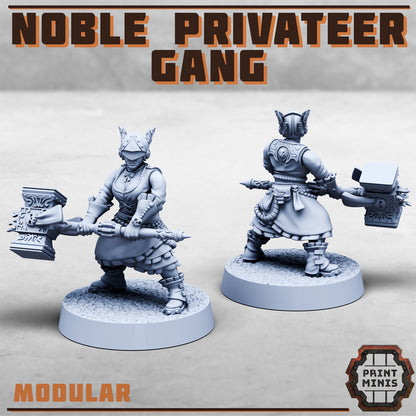 Noble Privateer Gang – Modular Men - Figurine Print Minis - PRINT MINIS - 3DPitFactory