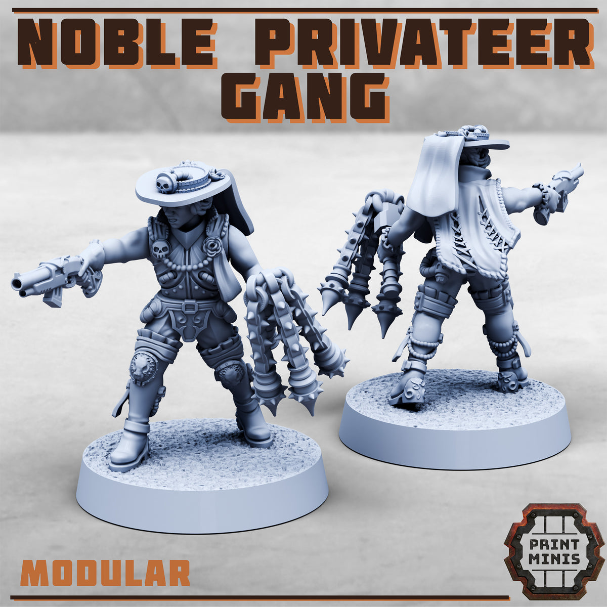 Noble Privateer Gang – Modular Men - Figurine Print Minis - PRINT MINIS - 3DPitFactory