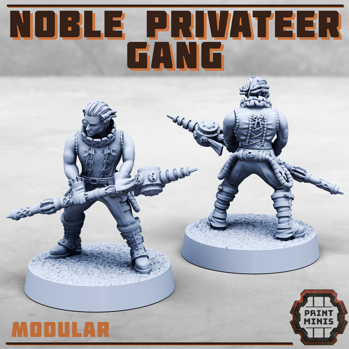 Noble Privateer Gang – Modular Men - Figurine Print Minis - PRINT MINIS - 3DPitFactory