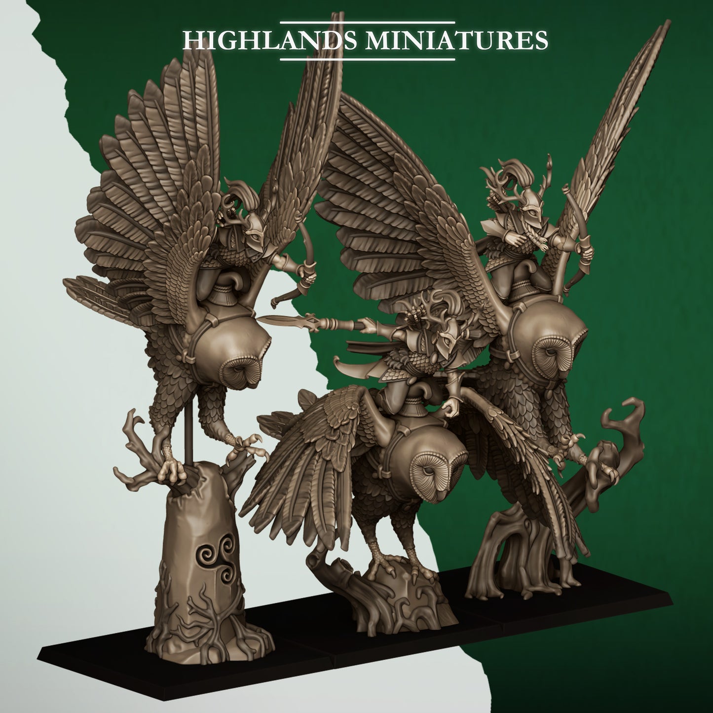 GREAT OWL RIDERS - Figurine Highlands Miniatures