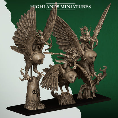 GREAT OWL RIDERS - Figurine Highlands Miniatures